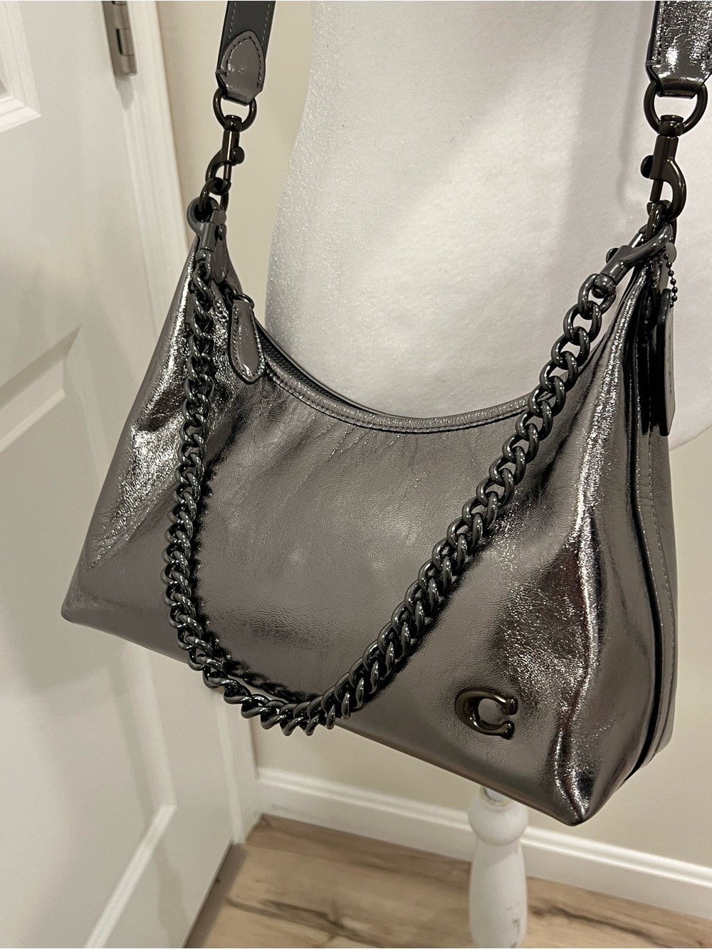 NWT Coach Juliet Shoulder Bag Anthracite - Picture 2 of 15
